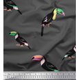 thumbnail image 1 of Soimoi Gray Poly Georgette Fabric Toucan Bird Print Fabric by Yard 52 Inch Wide, 1 of 3
