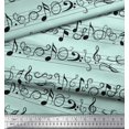 thumbnail image 3 of Soimoi Green polyester Crepe Fabric Notes Musical Instrument Fabric Prints By Yard 42 Inch Wide, 3 of 5