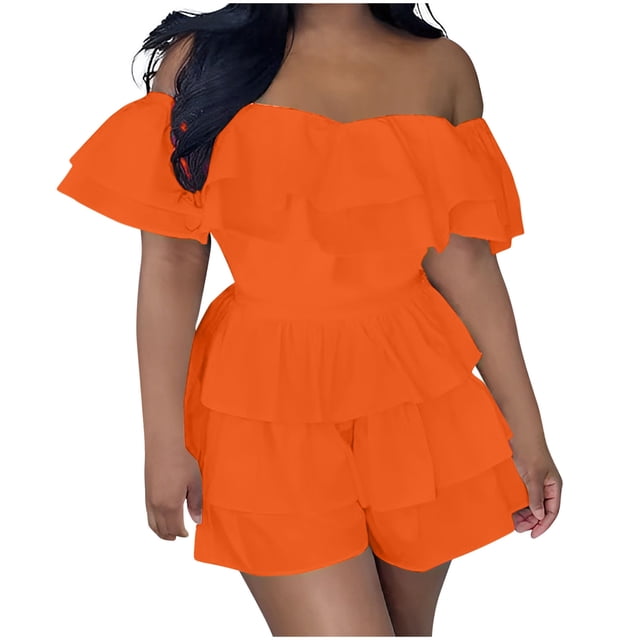 Birdeem Womens Summer Fashionable Solid Color Multi-Layer Patchwork Pleated Jumpsuit Shorts