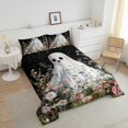 thumbnail image 4 of Erosebridal Halloween Bedding Sets Full with Comforter, Gothic Ghost Comforter Sets Full Size, Rustic Flower Reversible Down Comforter, Ultra Soft Room Decor, 3 Pieces, 4 of 8