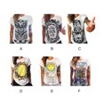 thumbnail image 2 of Femmes Hibou/lettres /yeux Impression T-shirt Solide en Vrac Impression T Couleur Col Rond à Manches Courtes T-shirt, 2 of 8