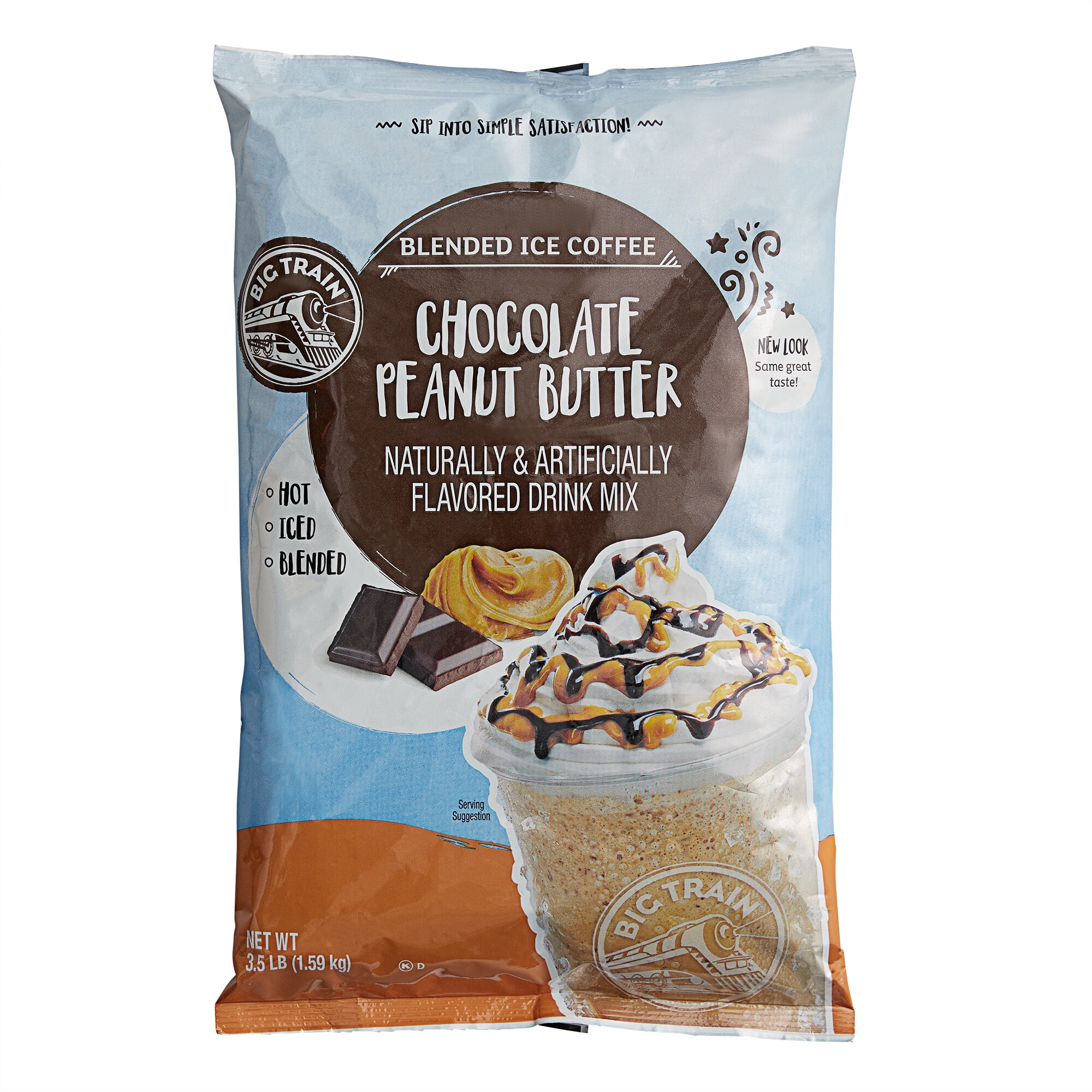 Big Train 3.5 lb. Chocolate Peanut Butter Blended Ice Coffee Mix