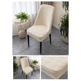 thumbnail image 4 of EGNMCR Home Decor, Room Decor, Wall Decor Large Arcs Half Pack Elastic Dining Table Chair Cover Half Round Household Chair Cover Cushion Backrest One Universals Chair Flock Stools Cover Cover, 4 of 6