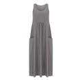 thumbnail image 4 of Timegard Robes d'Été pour Femmes Col Rond Ajusté Sans Manches Léger Décontracté Ample Robe avec Poches, 4 of 6