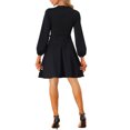 thumbnail image 3 of INSPIRE CHIC Robe de Travail à Manches Longues pour Femme avec Boutons Contrastants m Noir, 3 of 6