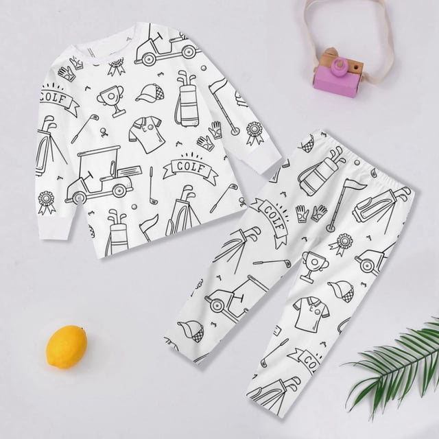 Ensemble de Pyjama à Colorier Peint à la Main DIY pour Enfants, Tenue d'Intérieur, Jeu et Activité