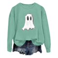 thumbnail image 1 of Arlun,Halloween Chandails en Molleton Citrouille 2025 Mode Automne Femmes Grande Taille Chandails à Lettres Imprimées Hauts Coupe Ample Confortable Col Rond Manches Longues Manteau Hauts Sans Capuche Bleu Pâle2 m, 1 of 3