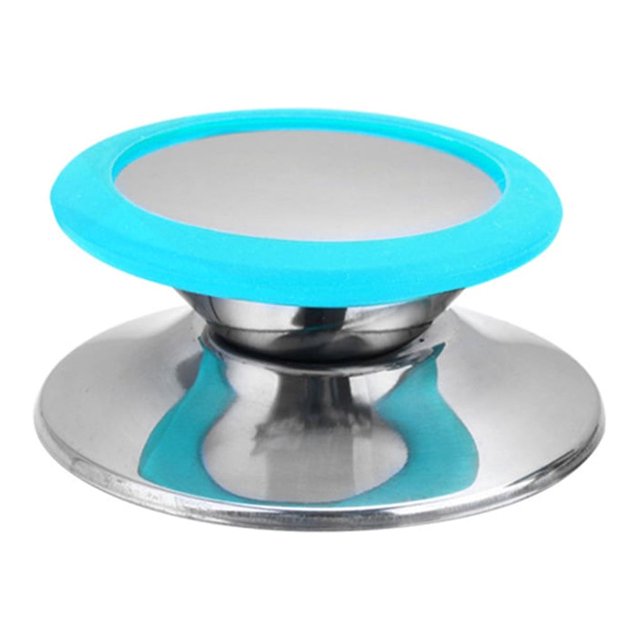 kurtrusly Stainless Steel Anti-scald Pot Cover Knob Replacement Household Kitchen Pan Lid Handle Upgrade Modified Accessories Blue Large 1Set