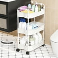 thumbnail image 4 of QTOCIO Kitchen Storage Carts 3 Layer With Armrests Storage Rack Bathroom Toilet Toiletries Storage Carts Suitable For Kitchens Bathrooms And Living Rooms, 4 of 4