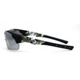 thumbnail image 4 of Mens Xloop Hunters Camo Half Rim Plastic Sunglasses Green White Silver Mirror, 4 of 4