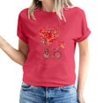 thumbnail image 2 of Meichang Chemises pour Femmes Joyeuse Saint-Valentin Hauts T-Shirts Graphiques Cœur en Bonbon Hauts Col Rond Coupe Ample Manches Courtes T-Shirts Saint-Valentin pour Femmes, 2 of 5