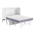 thumbnail image 3 of Home Square Set of 2 White Full Size Murphy Bed Desk with Mattress & Side Table, 3 of 20