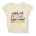thumbnail image 4 of TZEWGL Cartoon Pencil Letter Print Short Sleeve Crewneck Basic Tees For Newborn Top For Girls Boys size 10-11T, 4 of 5