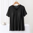 thumbnail image 1 of TopLLC Ensembles de Pyjama Ensembles de Détente pour Femmes, Vêtements de Nuit pour Femmes Blouse Femme Uni Décontracté Mode Col Rond Coupe Régulière Sans Manches Hauts de Vêtements de Nuit Manches Courtes Hauts de Pyjama, 1 of 4