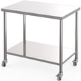 thumbnail image 2 of EDTara Stainless Steel Work Table, NSF Heavy Duty Prep Table with Adjustable Undershelf & Lockable Casters, Commercial Metal Table for Kitchen, Restaurant, Home, Hotel, Workstation, 2 of 7