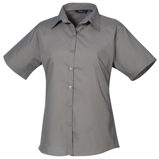 Premier Blouse en Popeline à Manches Courtes / Chemise de Travail Unie