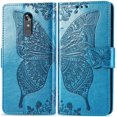 thumbnail image 2 of Case Premium PU Leather Flip Wallet Case Butterfly Embossed Full Body Protection Flip Stand Card Holder Magnetic Cover for iPhone 6 Plus(Blue), 2 of 6