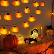 LED Pumpkin Maple Leaf Light String Thanksgiving Lantern Decorative Light Pendant Holiday Lighting Arrangement Ornaments