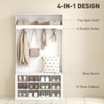 thumbnail image 4 of HOMCOM Hall Tree with Bench and Shoe Storage Cubbies for Entryway, White, 4 of 10