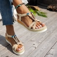 thumbnail image 3 of Dakaela Sandales à Plateforme pour Femmes, Espadrilles Habillées pour Femmes, Chaussures Compensées à Enfiler avec Bride à la Cheville, 3 of 7