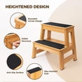 thumbnail image 4 of StrongTek Wood 2 Step Stool, 17 Inch Two-Step Design for Adults & Kids, Heavy-Duty 500 lbs Capacity with Non-Slip Steps, 4 of 6