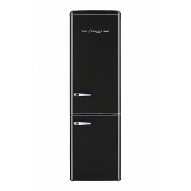 Classic Retro 9 cu. ft. Electric Bottom Freezer Refrigerator with Wine Rack in Midnight Black