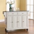 thumbnail image 2 of Crosley Furniture Wood/Solid Granite Kitchen Cart in White/Gray, 2 of 7