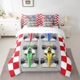 thumbnail image 2 of Lit de voiture de course Go Kart dans un sac Queen 7 pièces, ensemble de confort de karting de course Design de kart de dérive réversible, ensembles de literie ultra doux et respirants avec Comforter, Sheets, Pillowcases & Shams, 2 of 5