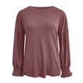 thumbnail image 2 of Chemises à Manches Longues pour Femmes pour l'Automne Tuniques de Mode pour Femmes pour Leggings Col Rond Manches Lanterne Chemises à Manches Longues Décontractées Chandails en Molleton d'Automne Blouse T-Shirts Tuniques pour Femmes à Manches Longues, 2 of 7