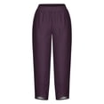 thumbnail image 4 of RXIRUCGD Capris d'Été Confortables à Jambes Larges et Amples pour Femmes, Violet, Taille : L, 4 of 5
