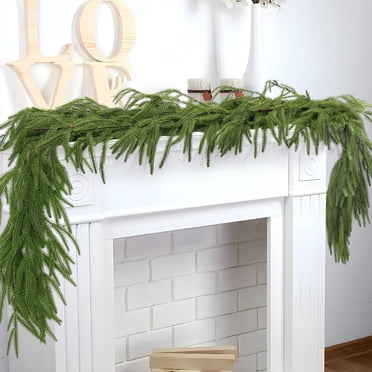 6FT Real Touch Norfolk Pine Garland,Christmas Garlands Norfolk Pine Garland,Artificial Faux Greenery Garland for Holiday Indoor Fireplace Mantle Decor,Realistic Artificial Afloral Garland Garland