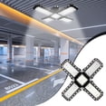 thumbnail image 2 of Lumières DEL pour Garage, Plafonniers DEL Déformables pour Garage avec Panneaux Ajustables, Lumières DEL d'Atelier pour Garage, Atelier, sous-Sol, Support, Douille à Vis E27, 2 of 8