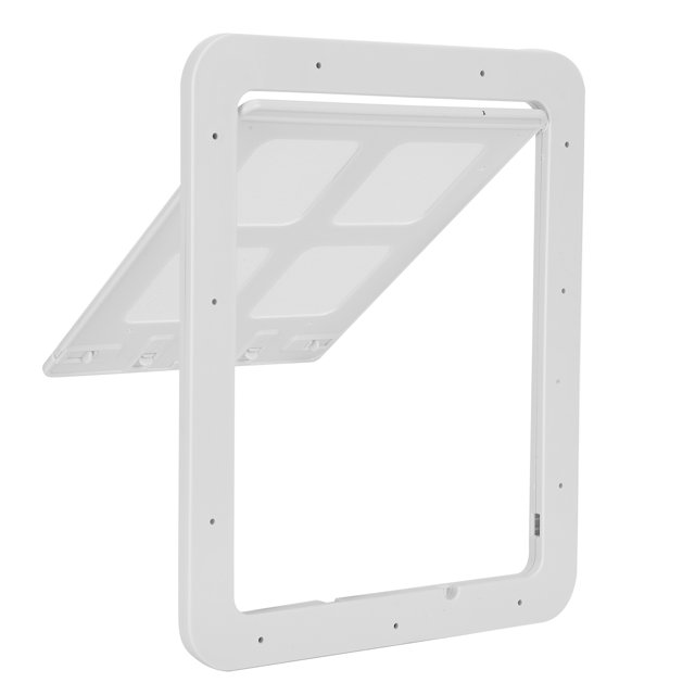 Petite Porte pour Chat, Fenêtre Blanche Fixable à 4 Moustiquaires, Porte pour Animaux de Compagnie avec Ventilation Durable, avec Rabat, Fournitures pour Animaux de Compagnie pour Chat Chien Blanc Petit