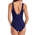 thumbnail image 3 of RKSTN Trends Womens One Piece Bathing Suits Color Block Print Criss Cross Back Swimsuits Athletic Modest Swimwear, 3 of 4