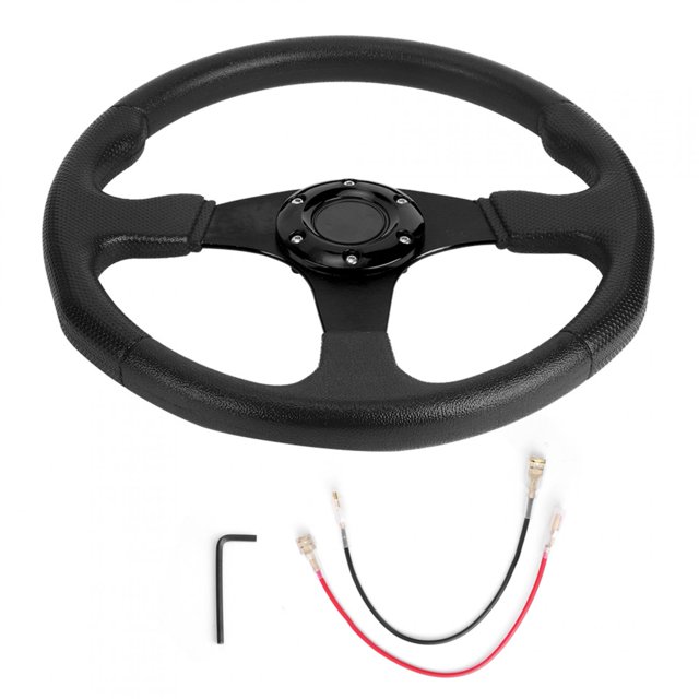 350mm/14in Racing Car Sport Steering Wheel Deep Dish 6 Bolts Universal Modified AccessoryBlack