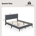 thumbnail image 3 of Costway Lit Plateforme Grand Rembourré Base de Matelas Tête de Lit Capitonnée Gris, 3 of 10