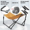 thumbnail image 4 of Tranquillo Universal Collapsible Hammock Stand Electro Static Coated Steel, Adjustable Hammock Stand with 2 Layered Polyester Net and Carry Bag, Foldable Hammock Stand for 2 Persons, 550 lbs, Yellow, 4 of 5