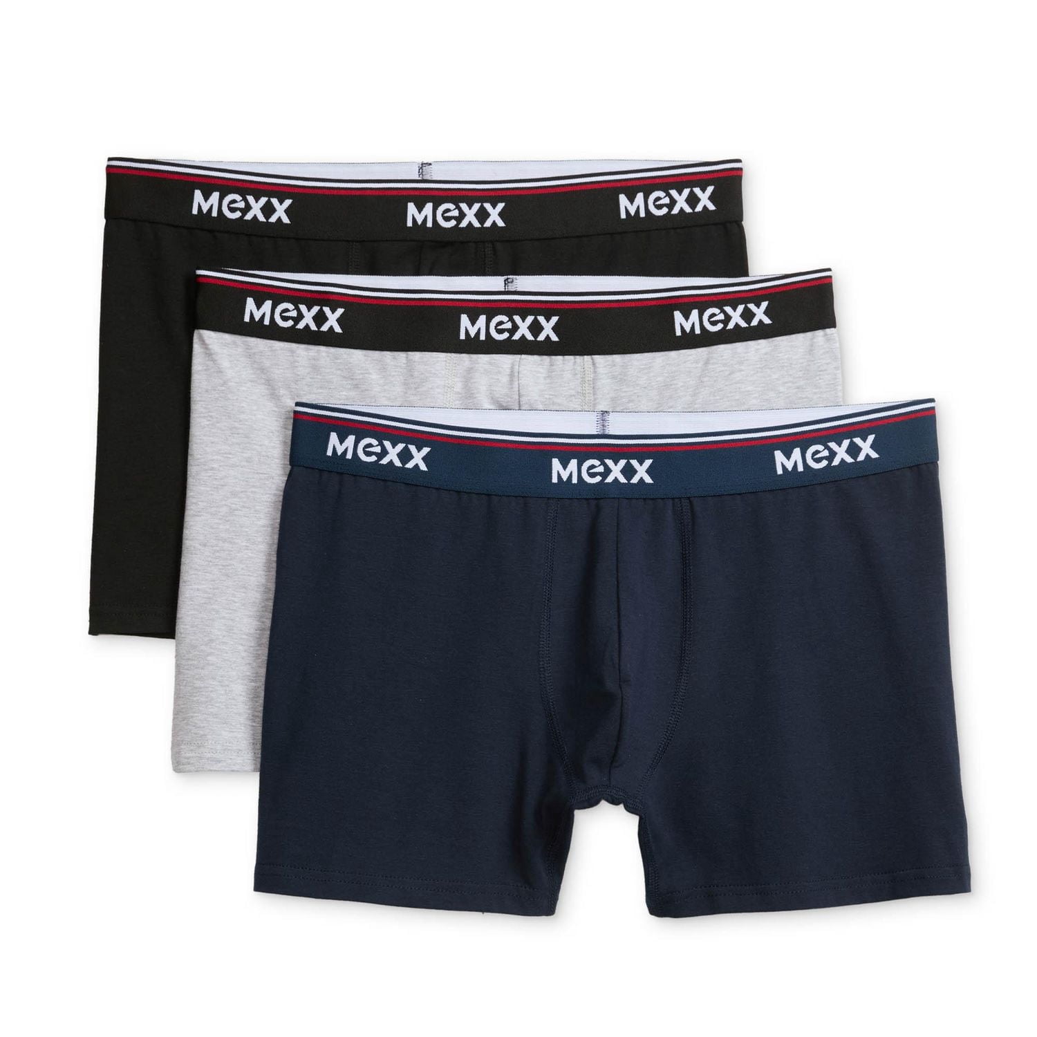 Mexx Men’s 3-Pack Boxer Briefs with Branded Elastic