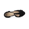 thumbnail image 4 of BLISSFUL STEP Women's Shoes Mary Janes Platform Pumps T-Strap Block Heel Round Toe Bow Decor Casual Shoes Black 10, 4 of 7
