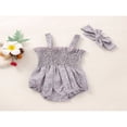 thumbnail image 2 of Baby Girls 2Pcs Summer Outfits  Sleeveless Frill Smocked Strap Romper with Headband Set, 2 of 7