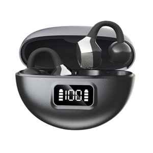 Black Open-Ear Clip Earbuds With High-Capacity Battery Low Latency And Dual Mic For Noise-Free Communication