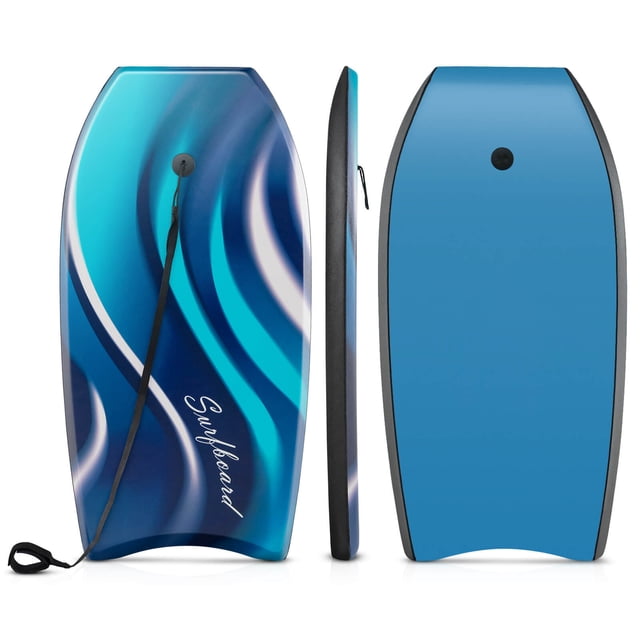 Costway 33" Lightweight Body Board with EPS Core XPE Deck HDPE Bottom Crescent Tail Blue