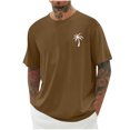 thumbnail image 1 of T-shirts pour Hommes Imprimés Palmier Graphiques T-Shirts Décontractés Été Plage Hawaïenne Manches Courtes Col Rond, 1 of 4