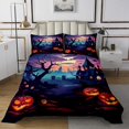 thumbnail image 1 of Erosebridal Halloween Castle Gothic Horror Pumpkin Print King Bedspread Set, 1 of 6
