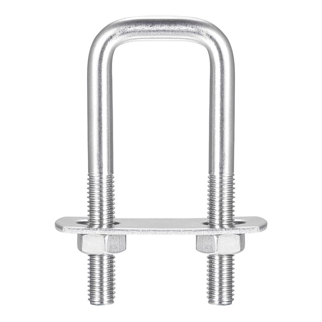 Unique Bargains Square U-Bolts 2 Sets 27mm Inner Width 75mm Length M8 304 Stainless Steel U Clamp Bolt