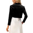 thumbnail image 3 of INSPIRE CHIC Boléros en Velours pour Femmes à Manches Longues, Cardigan Ouvert, Veste Boléro Courte, G Noir, 3 of 6