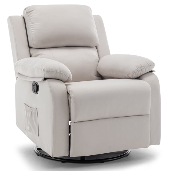 Korser Fauteuil Inclinable Pivotant à Bascule Petit pour Petits Espaces pour Salon, Beige