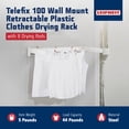thumbnail image 3 of Leifheit Telefix 100 Étendoir à Vêtements Mural Rétractable avec 8 Tiges, 3 of 11
