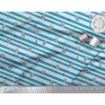 thumbnail image 2 of Soimoi Blue polyester Crepe Fabric Coffee Cup & Stripe Decor Fabric Printed Yard 52 Inch Wide, 2 of 5