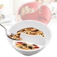 thumbnail image 2 of Cereal Bowls | Cereal Bowl with Partition, Divided Bowl for Milk and Cereal, Anti Soggy Snack and Dip Bowls, Microwave and Dishwasher Safe Tableware White, 2 of 9